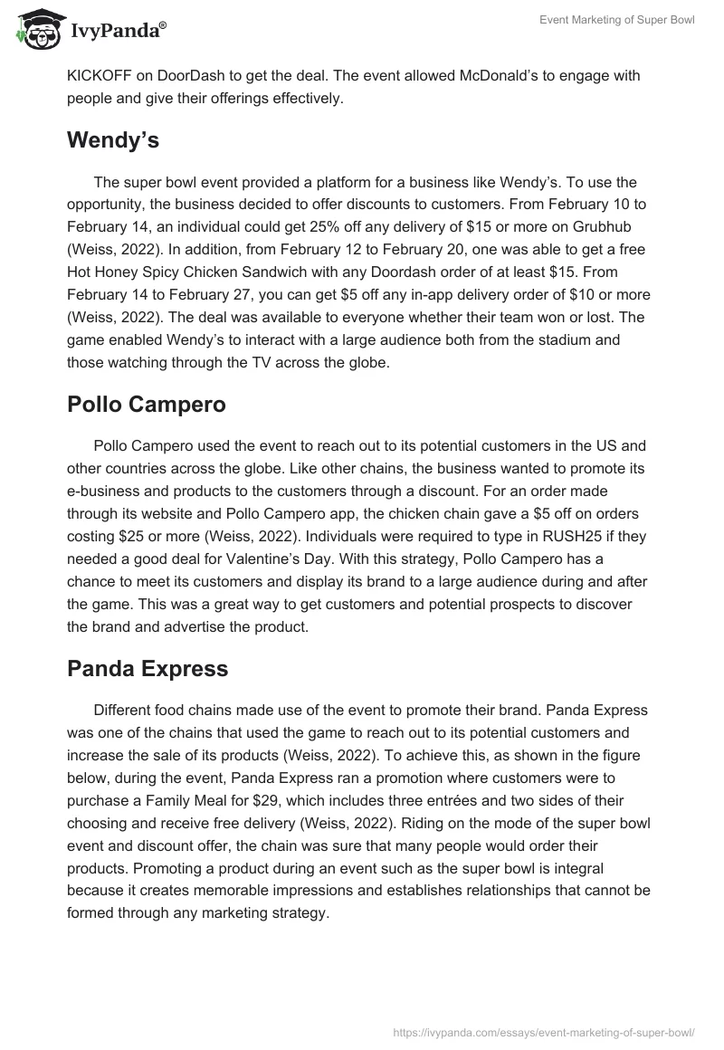 Event Marketing of Super Bowl. Page 5