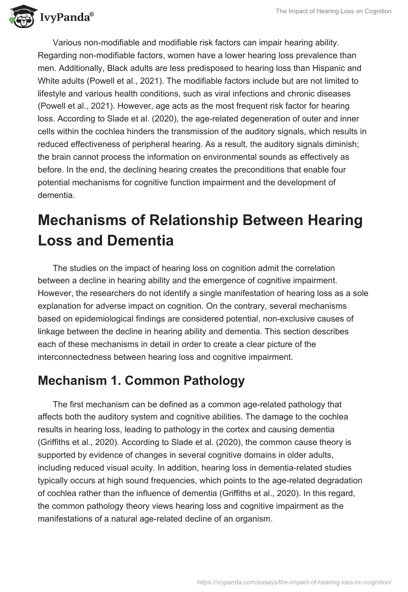 The Impact of Hearing Loss on Cognition. Page 2