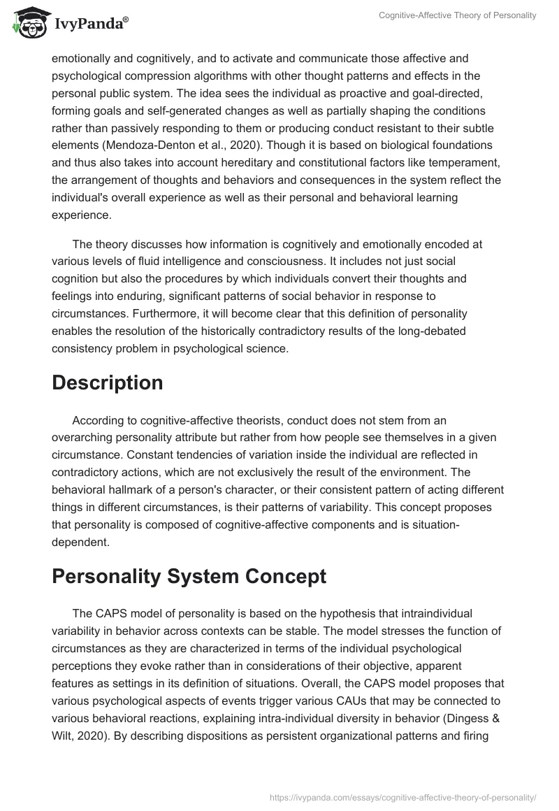 Cognitive-Affective Theory of Personality. Page 2