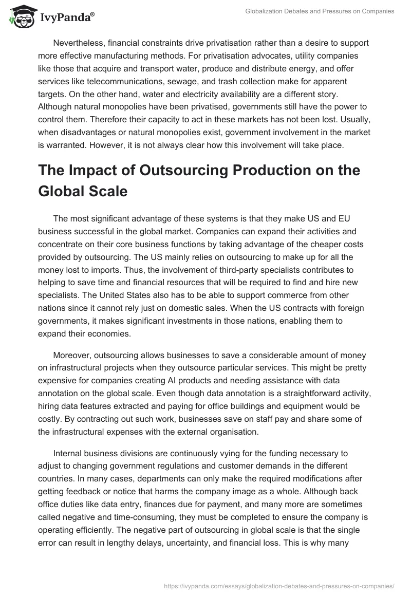 Globalization Debates and Pressures on Companies. Page 4