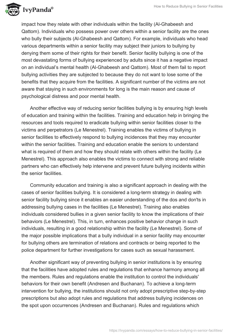How to Reduce Bullying in Senior Facilities. Page 5