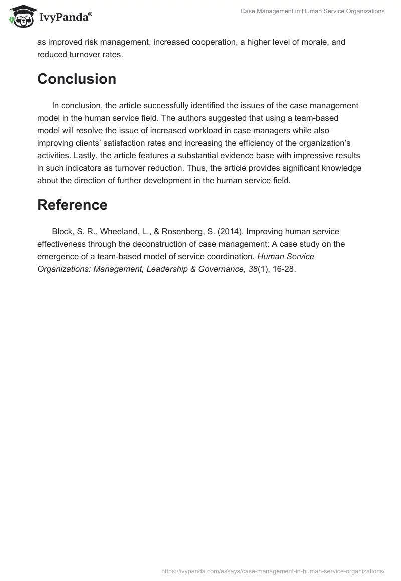 Case Management in Human Service Organizations. Page 2