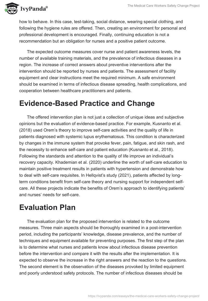 The Medical Care Workers Safety Change Project. Page 2
