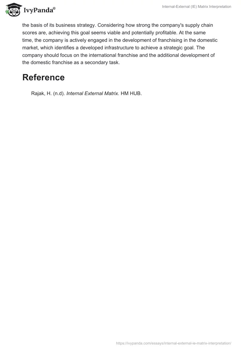 Internal-External (IE) Matrix Interpretation. Page 3