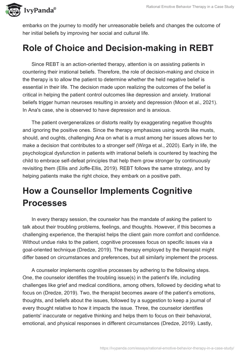 Rational Emotive Behavior Therapy in a Case Study. Page 3