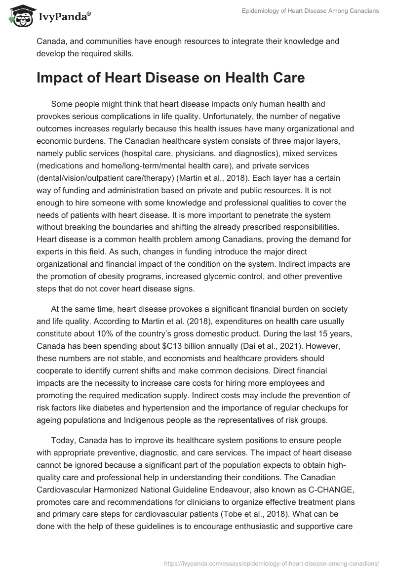Epidemiology of Heart Disease Among Canadians. Page 5