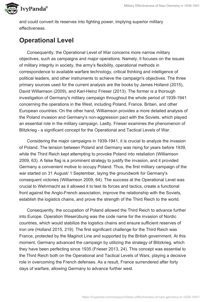 Military Effectiveness of Nazi Germany in 1939-1941. Page 4
