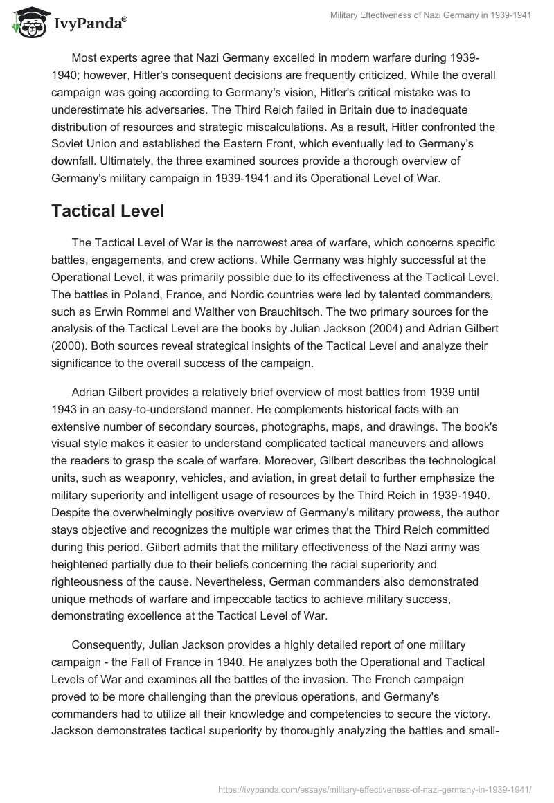 Military Effectiveness of Nazi Germany in 1939-1941. Page 5