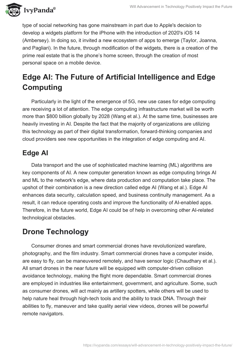 Will Advancement in Technology Positively Impact the Future. Page 3