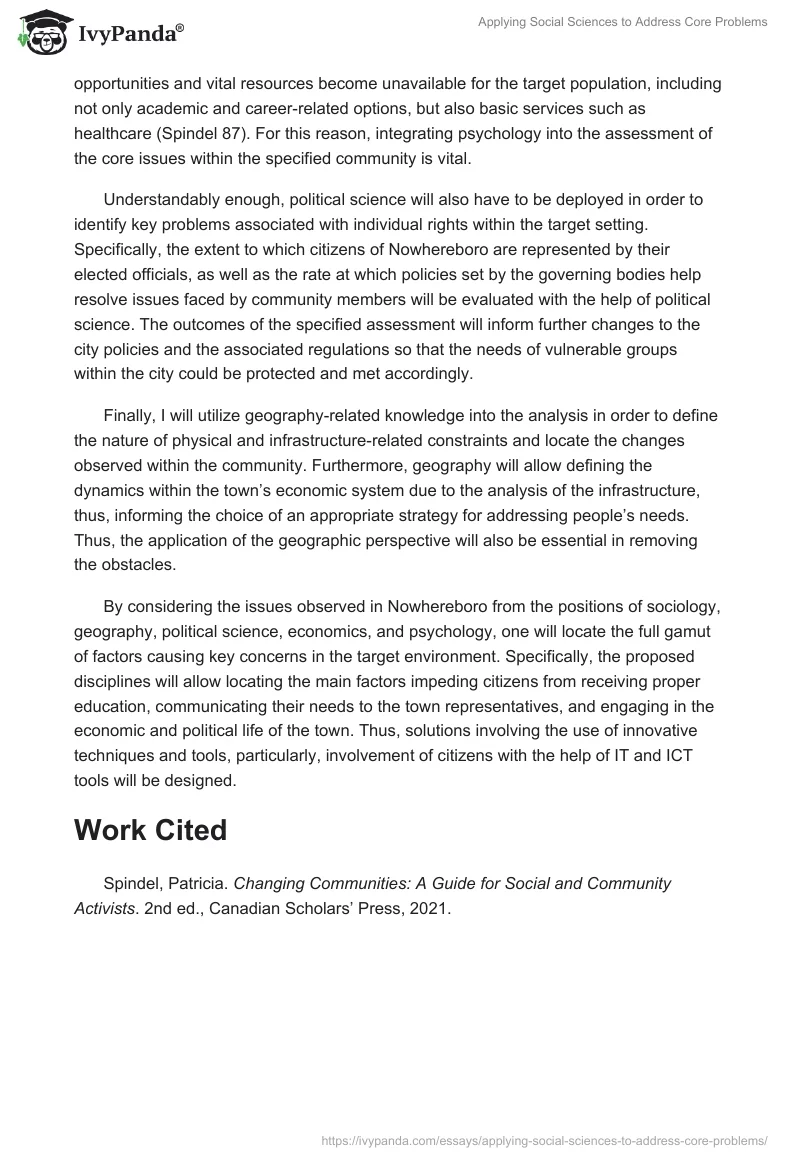 Applying Social Sciences to Address Core Problems. Page 2