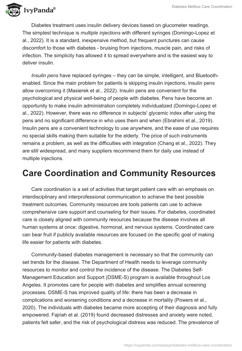 Diabetes Mellitus Care Coordination. Page 2