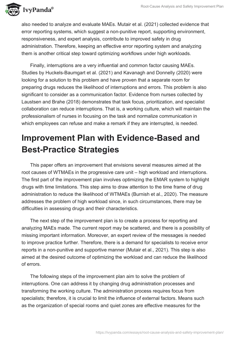 Root-Cause Analysis and Safety Improvement Plan. Page 3