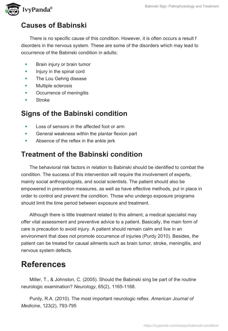 Babinski Sign: Pathophysiology and Treatment. Page 2