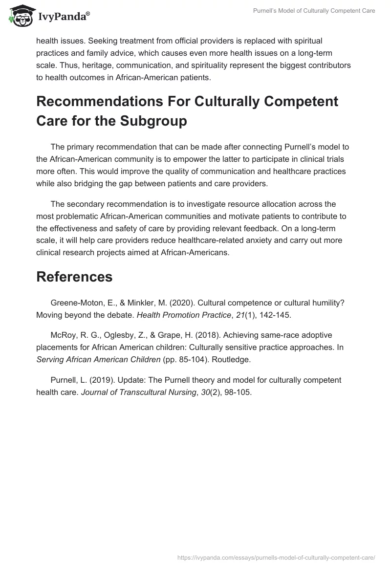 Purnell’s Model of Culturally Competent Care. Page 3