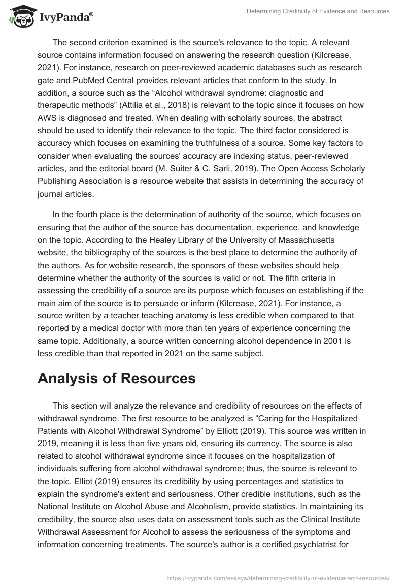 Determining Credibility of Evidence and Resources. Page 2
