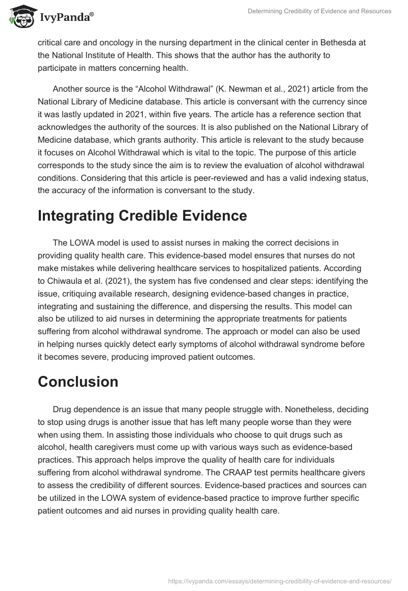 Determining Credibility of Evidence and Resources. Page 3