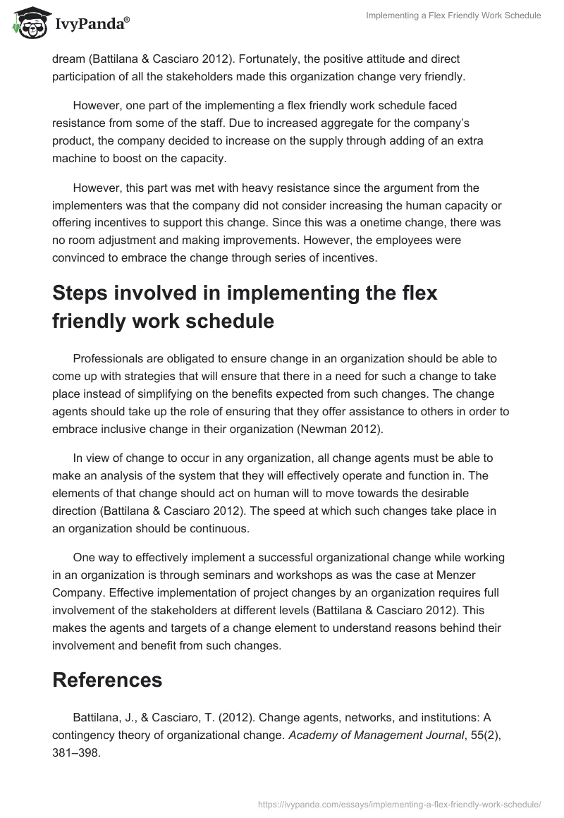 Implementing a Flex Friendly Work Schedule. Page 2