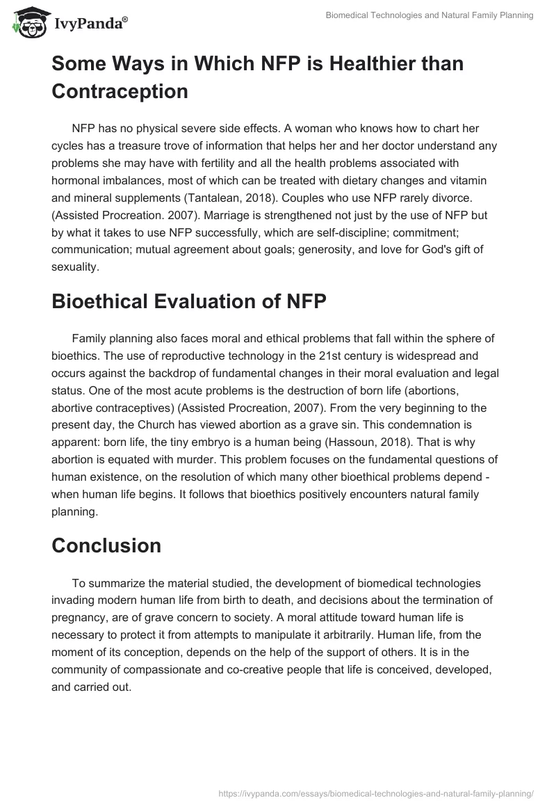 Biomedical Technologies and Natural Family Planning. Page 3