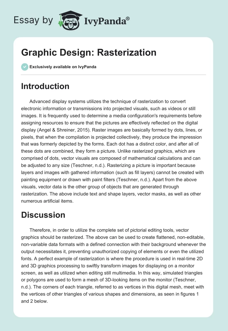 Graphic Design: Rasterization. Page 1