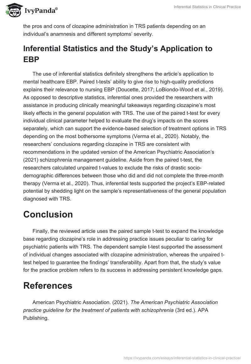 Inferential Statistics in Clinical Practice. Page 3