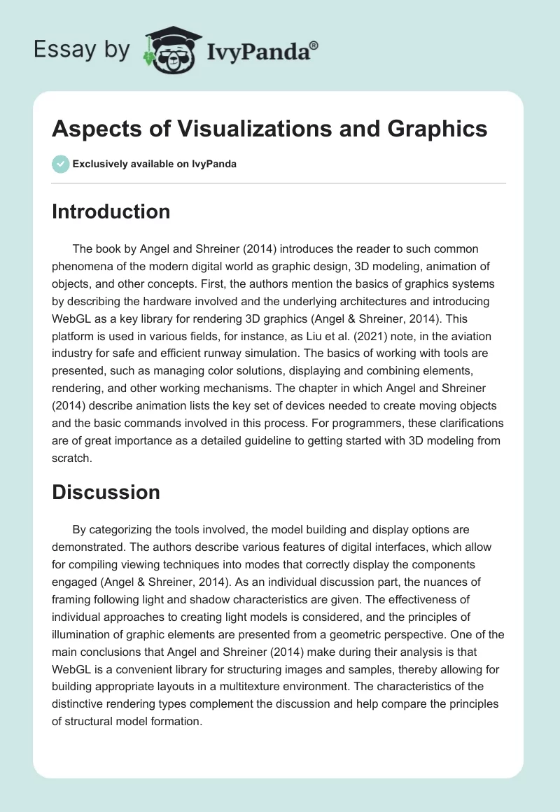 Aspects of Visualizations and Graphics. Page 1