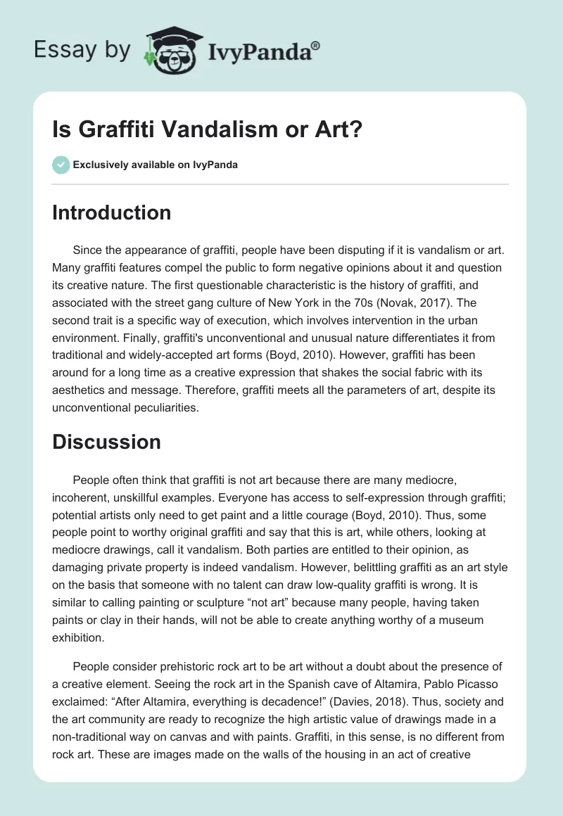 Is Graffiti Vandalism or Art?. Page 1