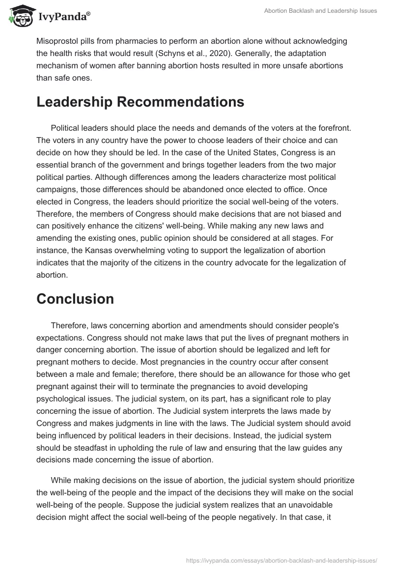Abortion Backlash and Leadership Issues. Page 5