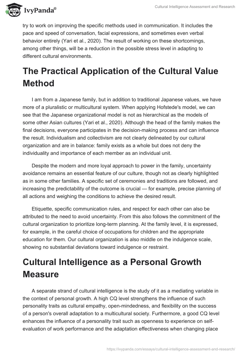 Cultural Intelligence Assessment and Research. Page 2