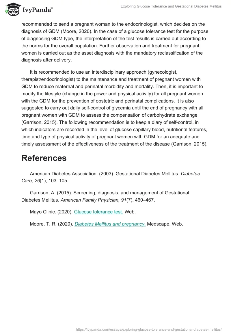 Exploring Glucose Tolerance and Gestational Diabetes Mellitus. Page 2