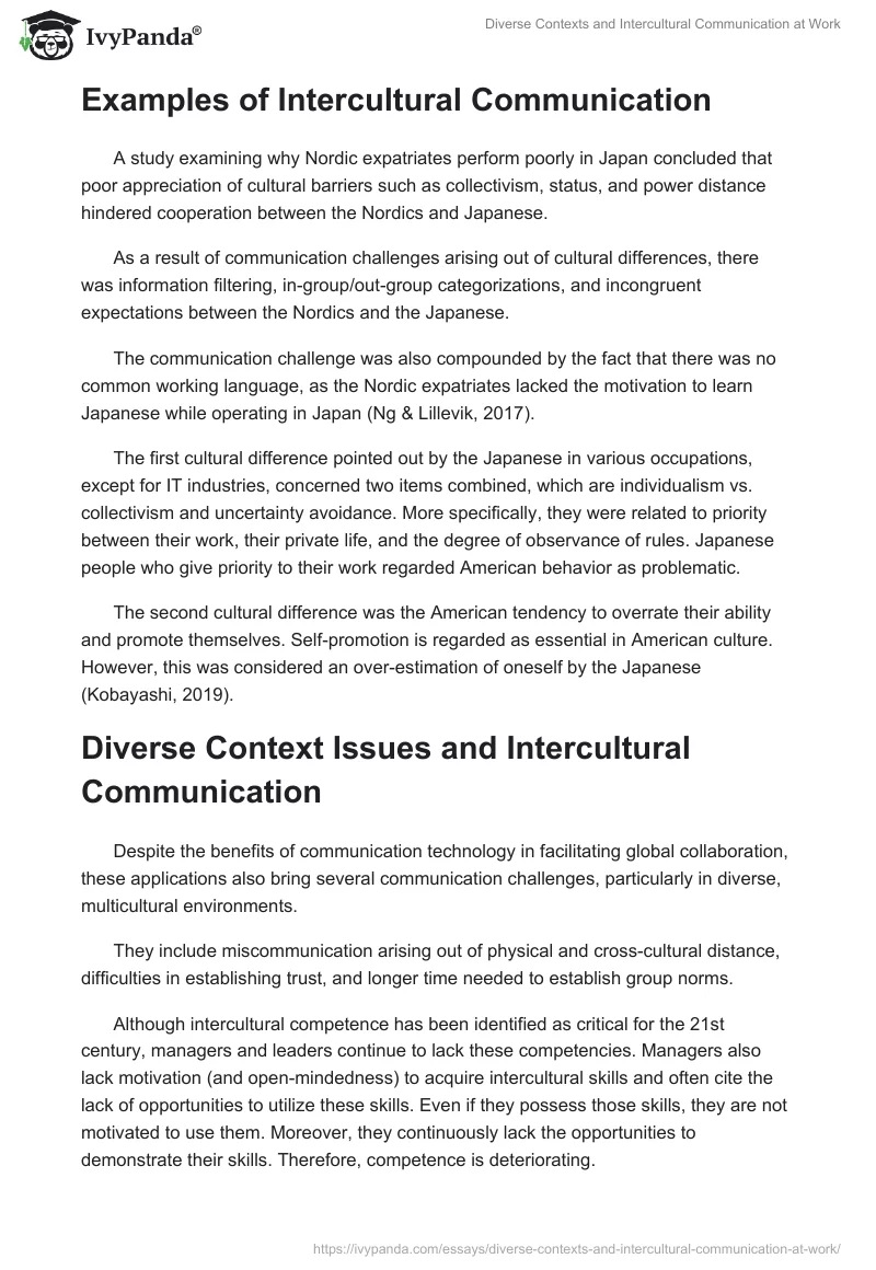Diverse Contexts and Intercultural Communication at Work. Page 2