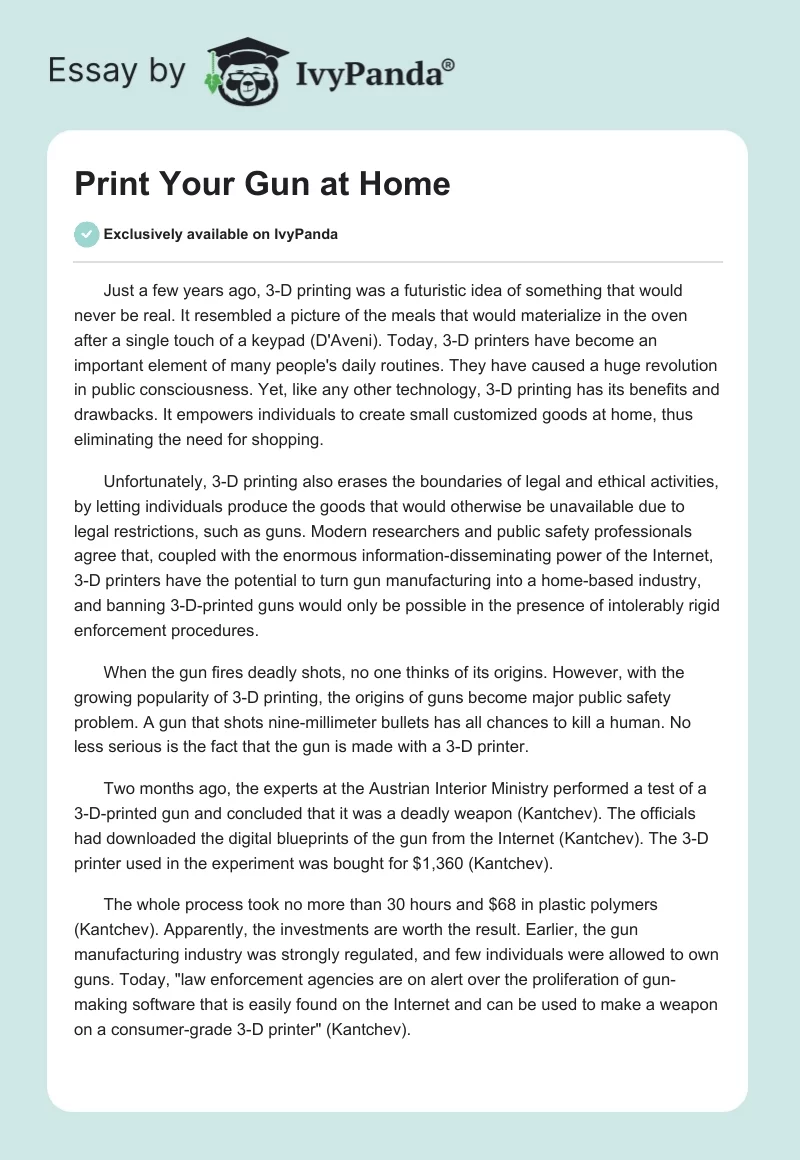 Print Your Gun at Home. Page 1
