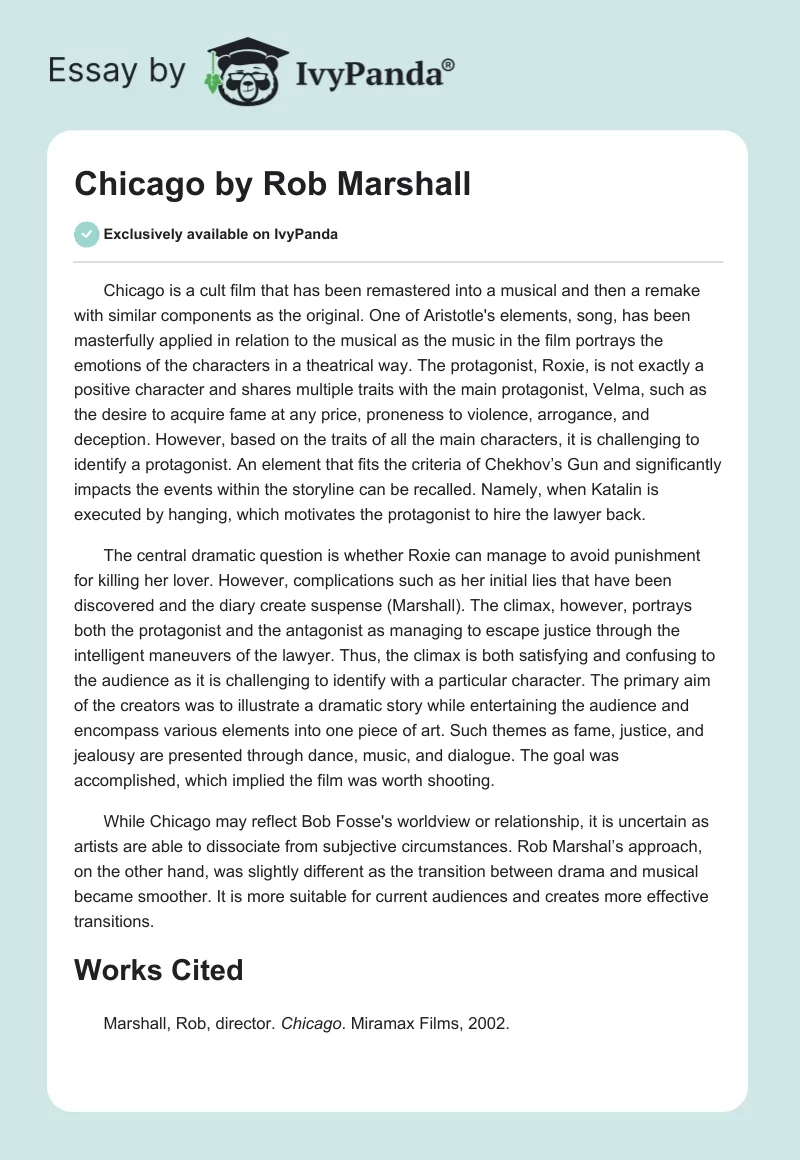 "Chicago" by Rob Marshall. Page 1