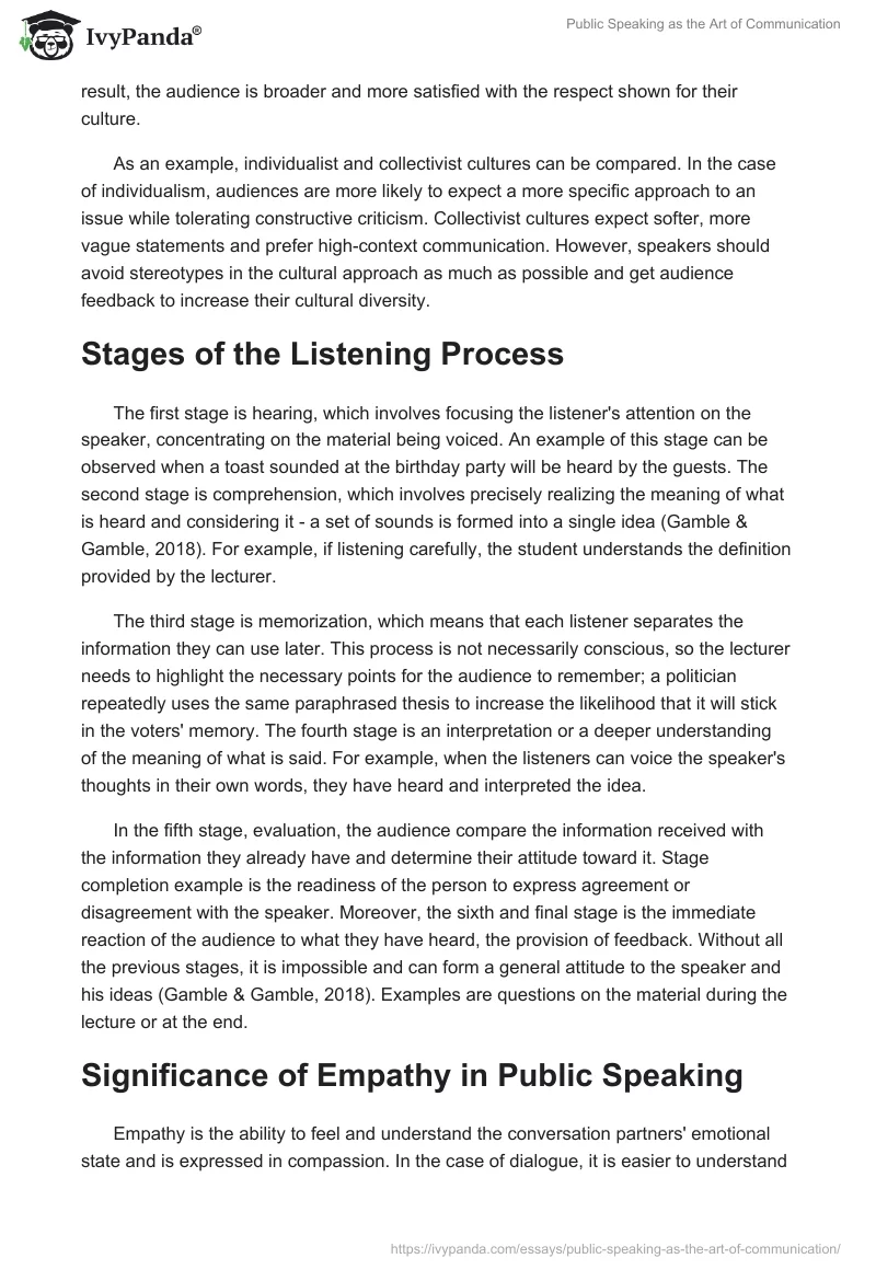 Public Speaking as the Art of Communication. Page 2