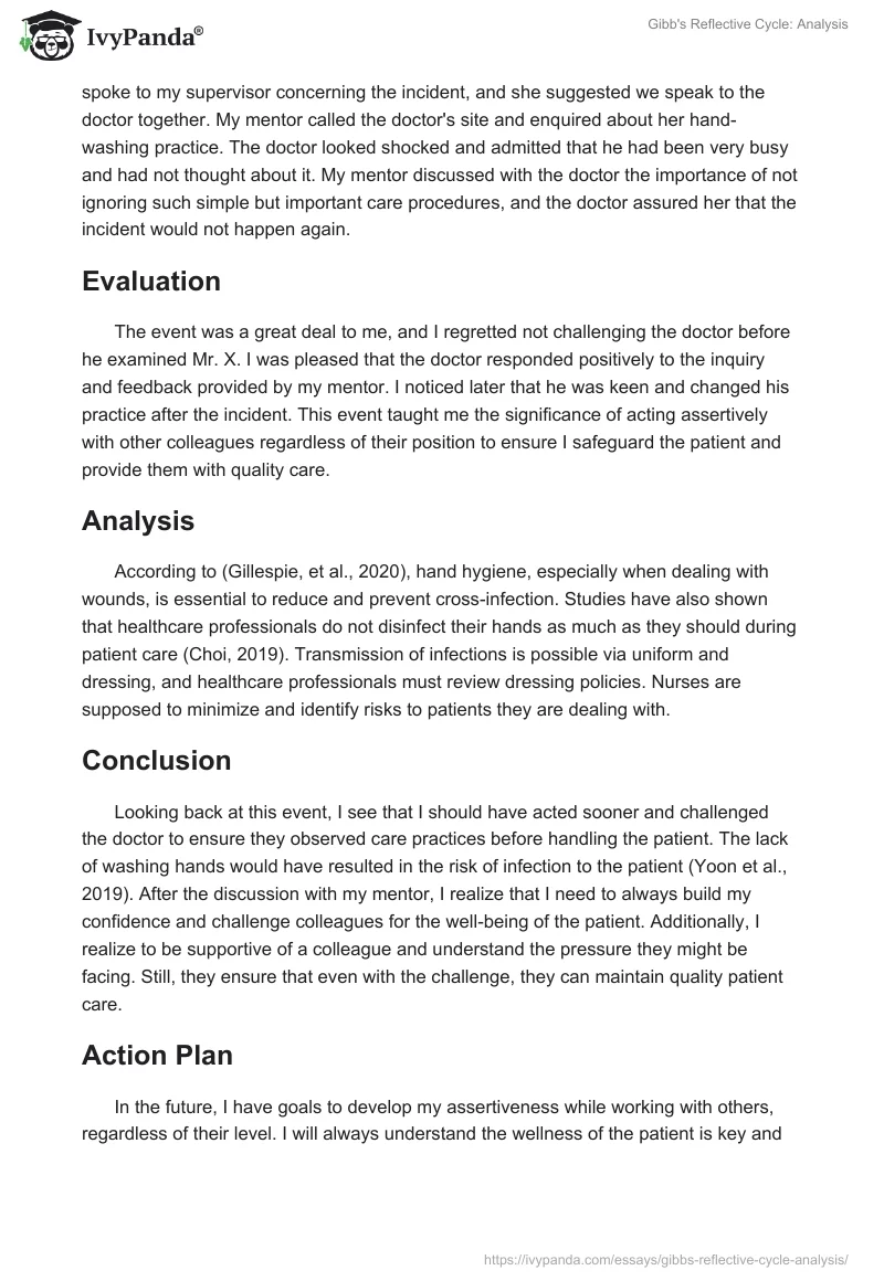 Gibb's Reflective Cycle: Analysis. Page 5