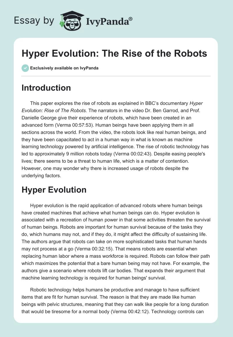 Hyper Evolution: The Rise of the Robots. Page 1