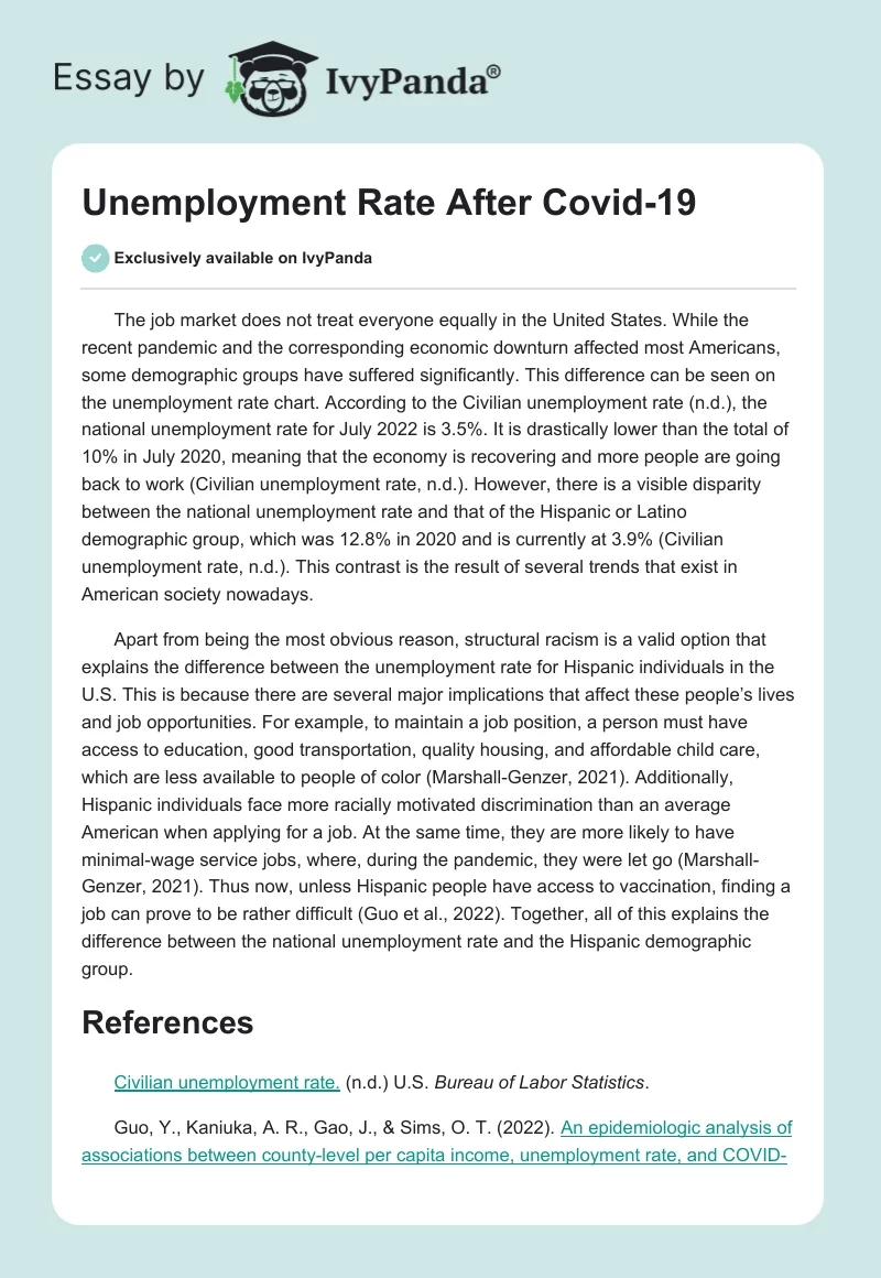 Unemployment Rate After COVID-19. Page 1