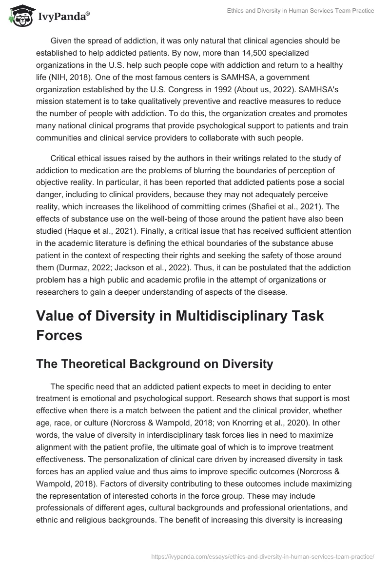 Ethics and Diversity in Human Services Team Practice. Page 2