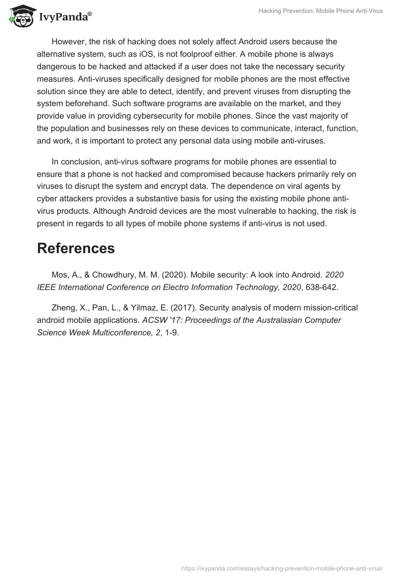 Hacking Prevention: Mobile Phone Anti-Virus. Page 2