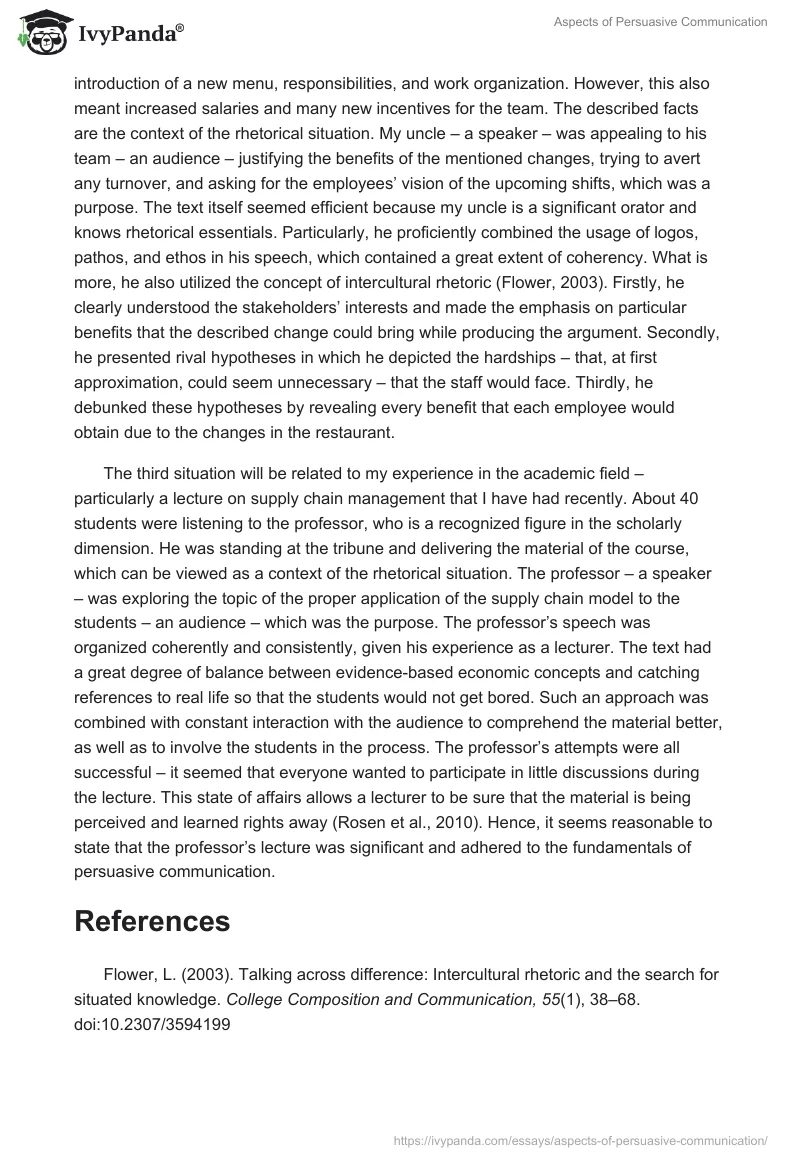 Aspects of Persuasive Communication. Page 2