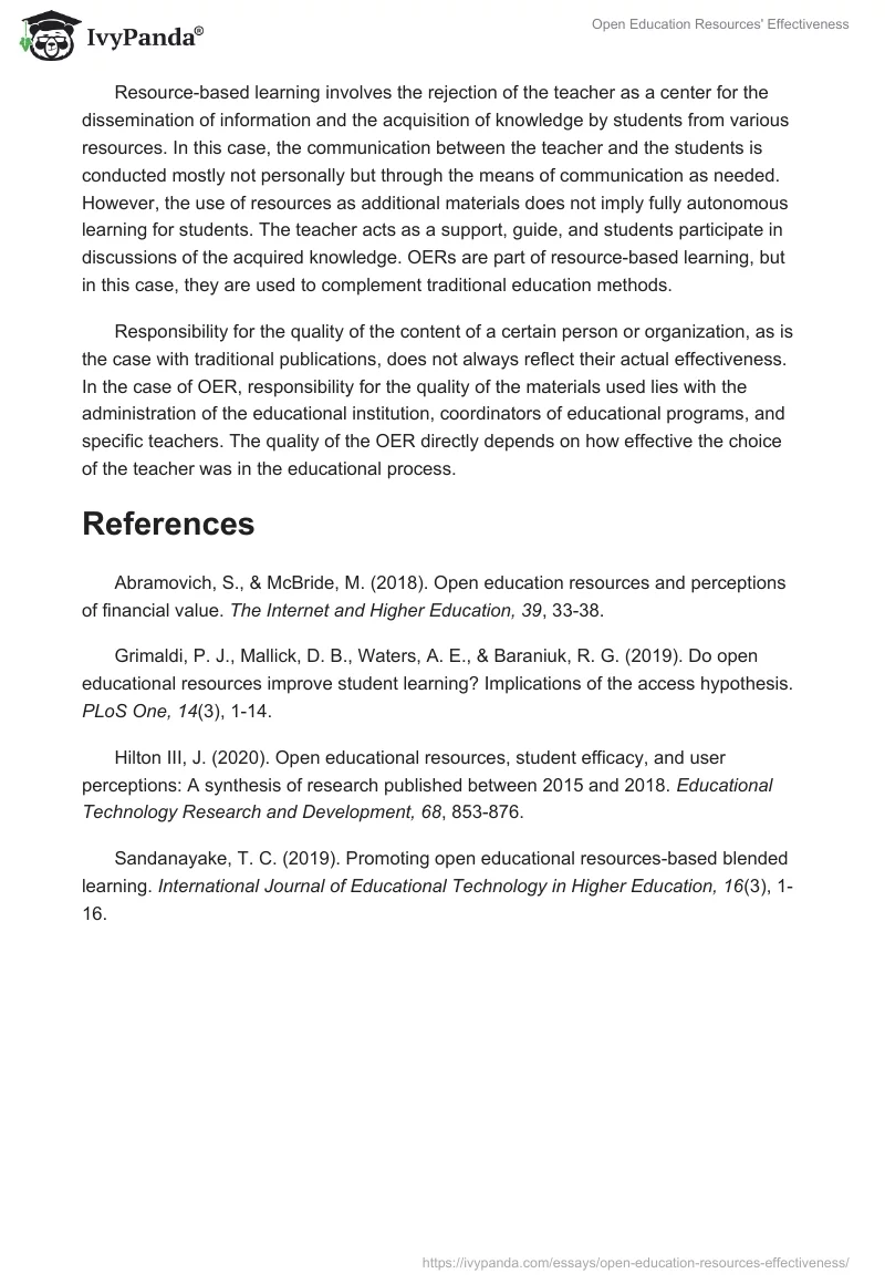 Open Education Resources' Effectiveness. Page 4