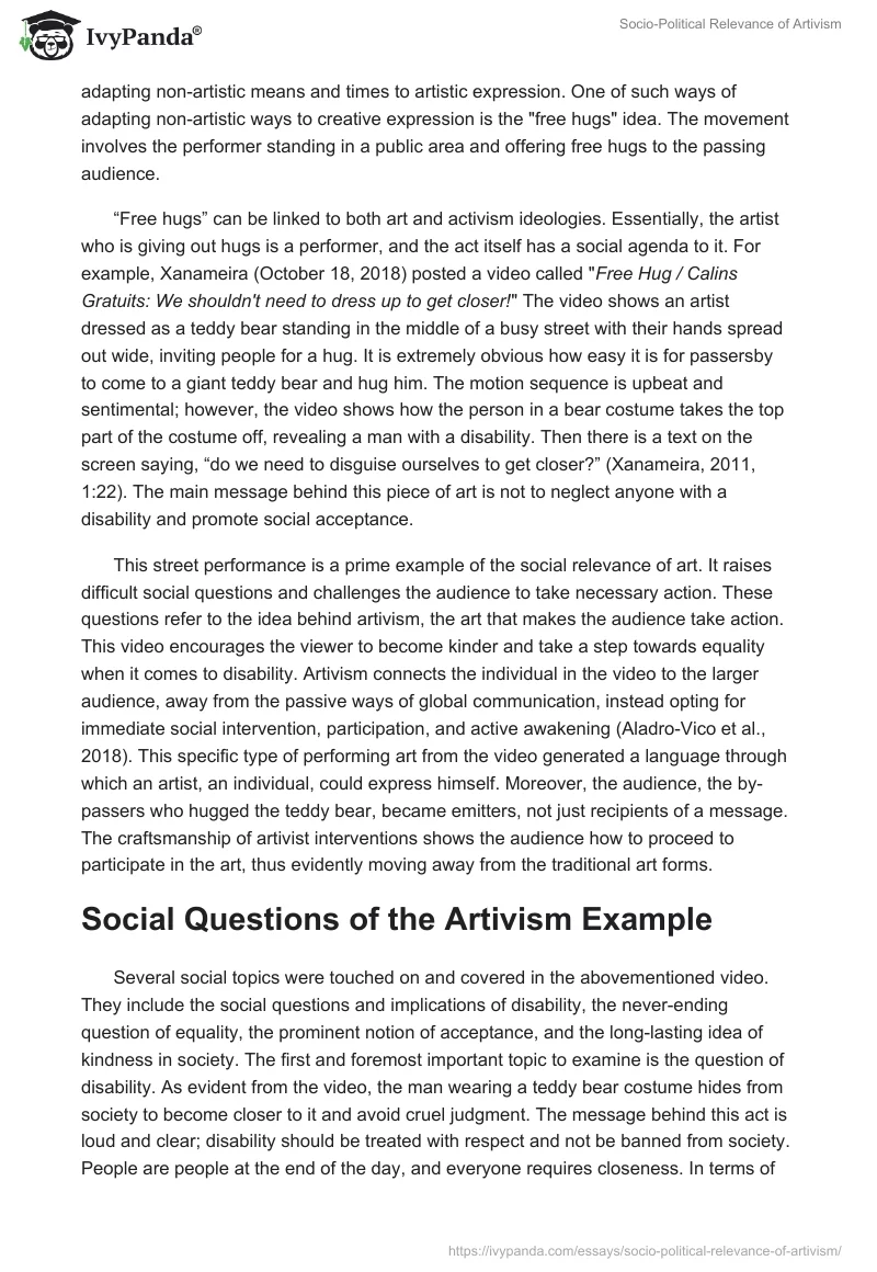 Socio-Political Relevance of Artivism. Page 4