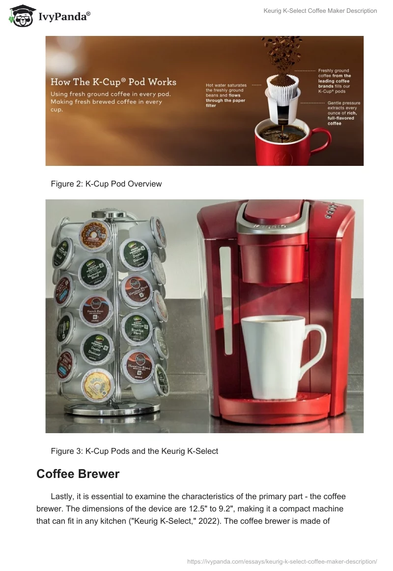Keurig K-Select Coffee Maker Description. Page 3