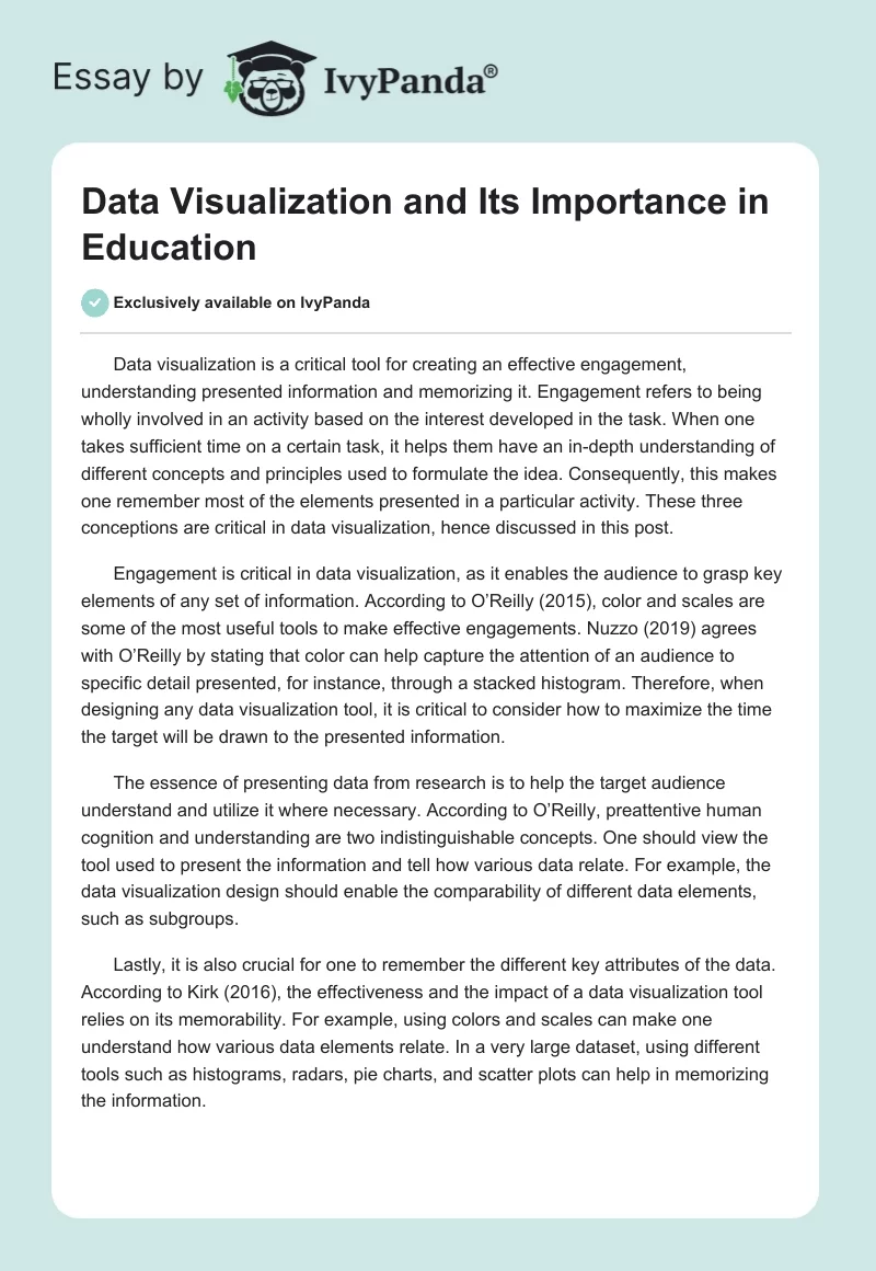 Data Visualization and Its Importance in Education. Page 1