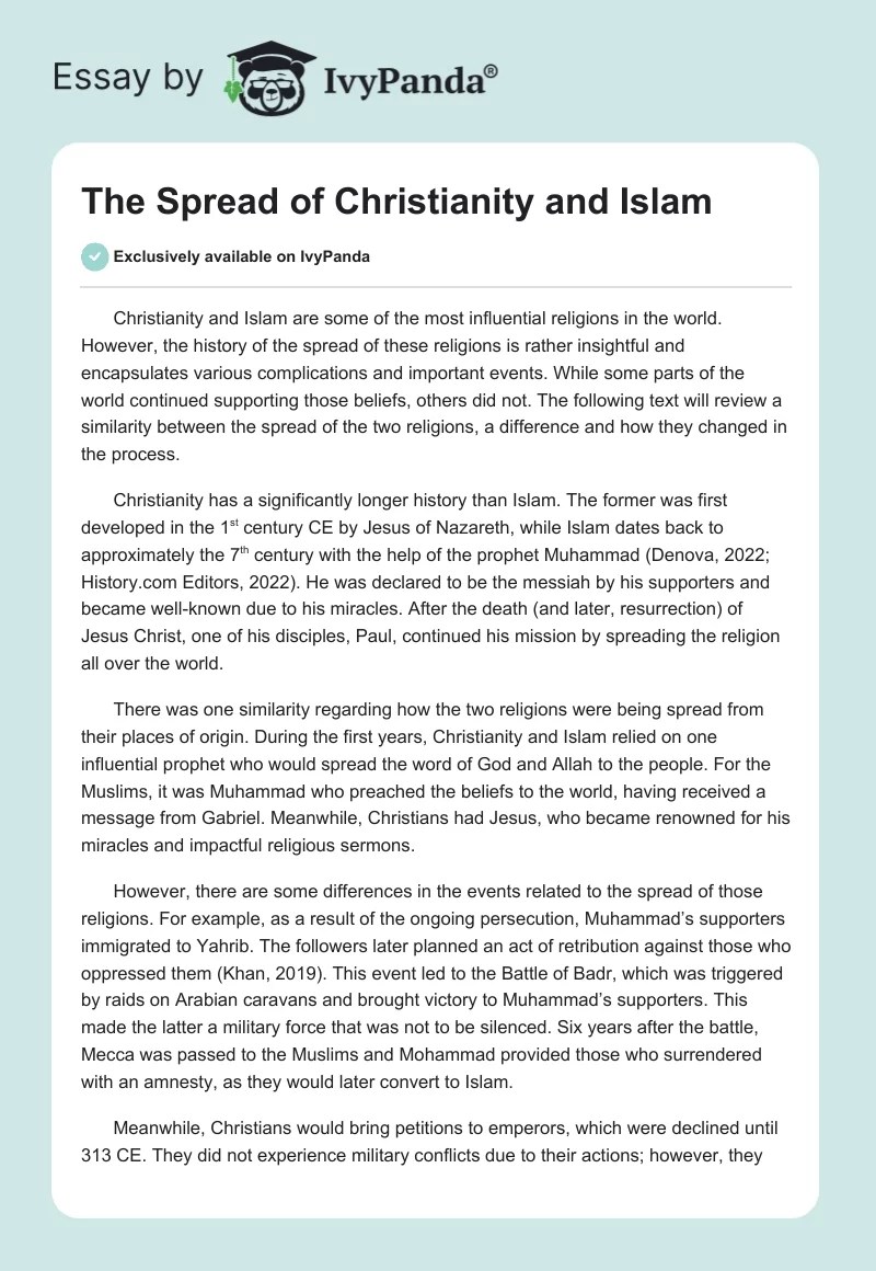 The Spread of Christianity and Islam. Page 1