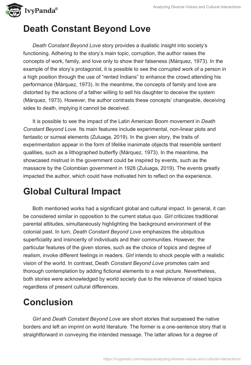 Analyzing Diverse Voices and Cultural Interactions. Page 2