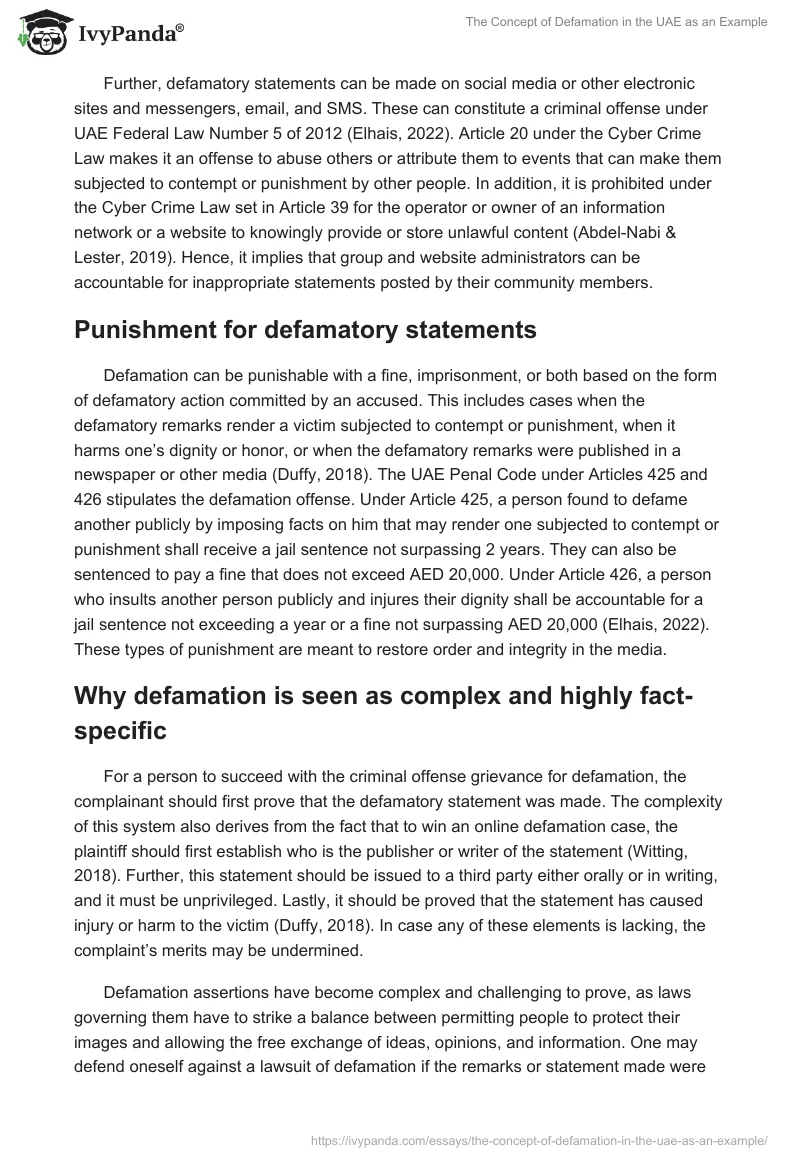 The Concept of Defamation in the UAE as an Example. Page 2