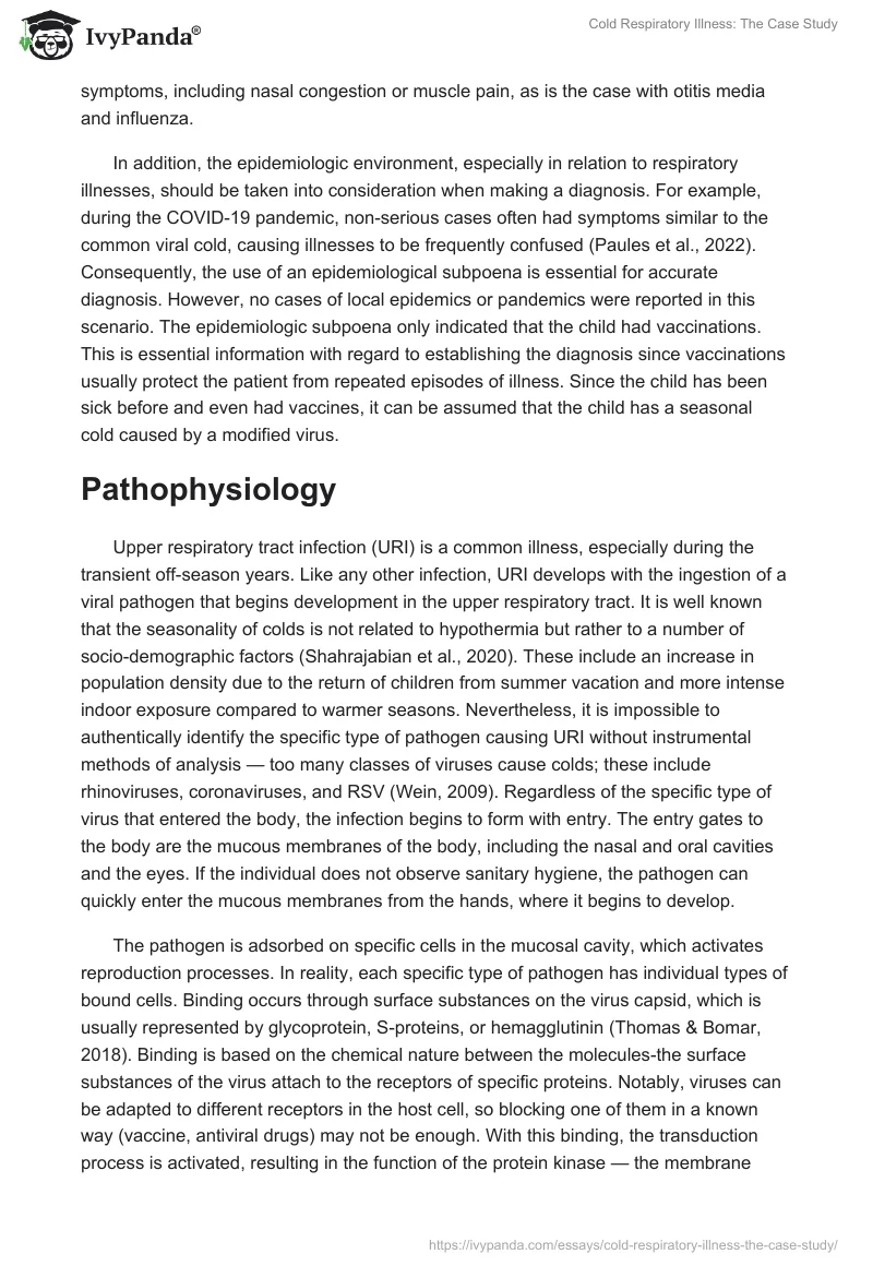 Cold Respiratory Illness: The Case Study. Page 2