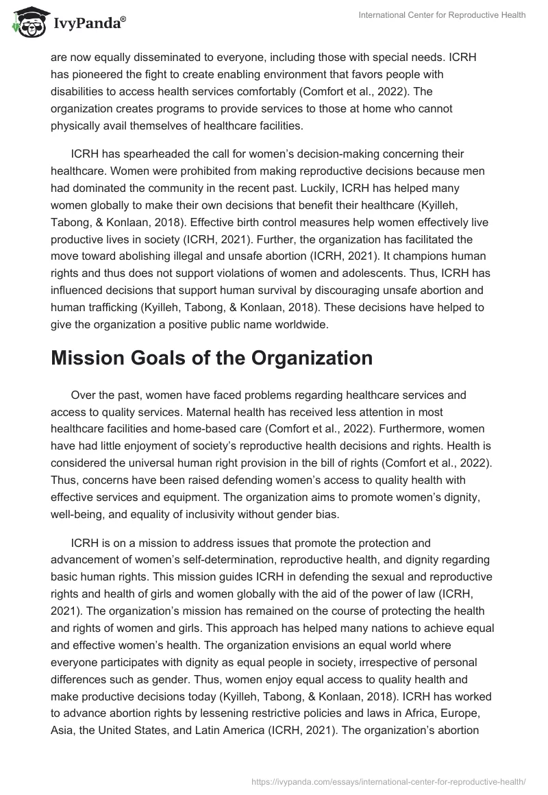 International Center for Reproductive Health. Page 2