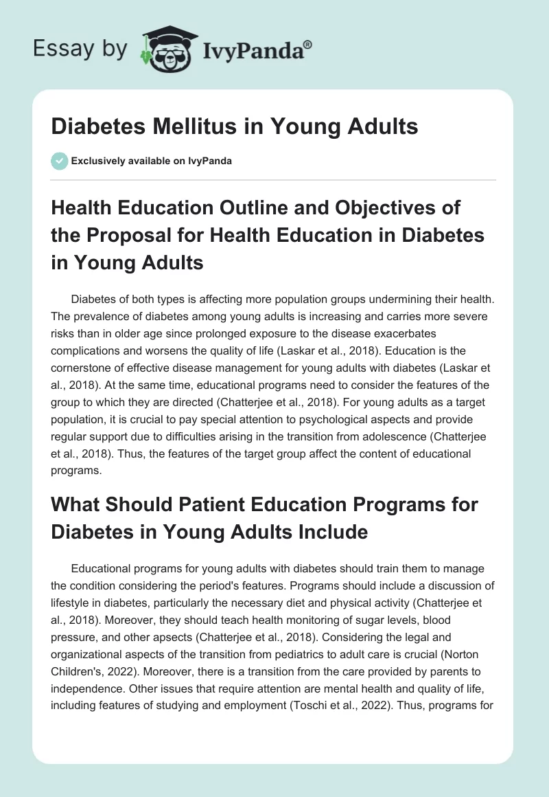 Diabetes Mellitus in Young Adults. Page 1
