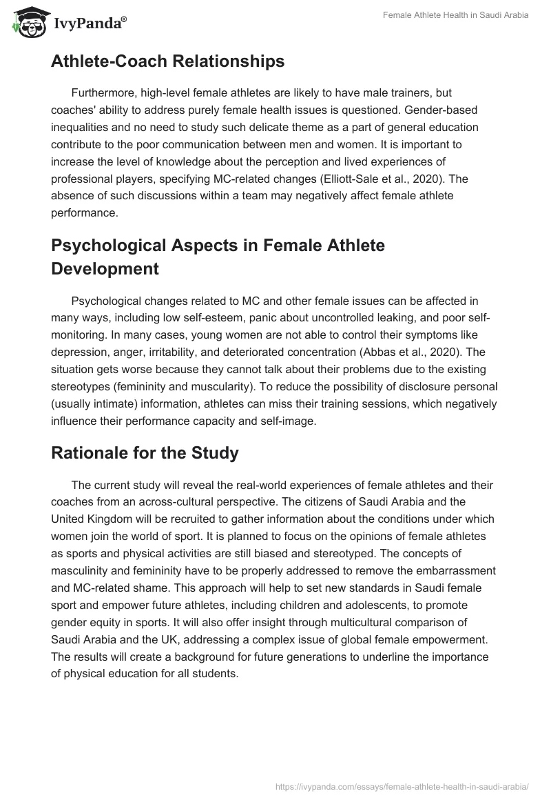 Female Athlete Health in Saudi Arabia. Page 4